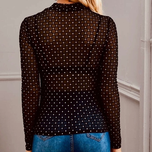 Sparkle black mesh top - Picture 3 of 4